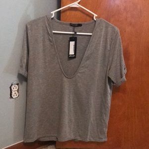 Nasty Gal Deep V T-Shirt NEW with tags! Size M/L